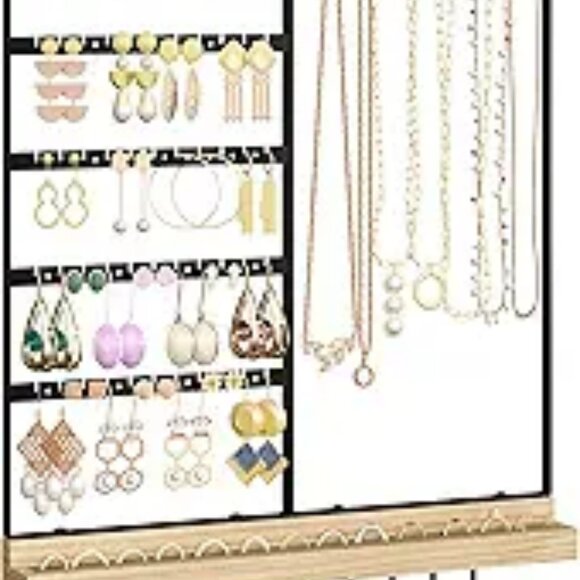 Wall Mounted Jewelry Organizer Earring Necklace Bracelet Ring Holder Rack - Picture 7 of 7